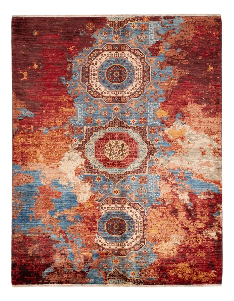 Designer Teppich 153x198cm - mehrfarbig