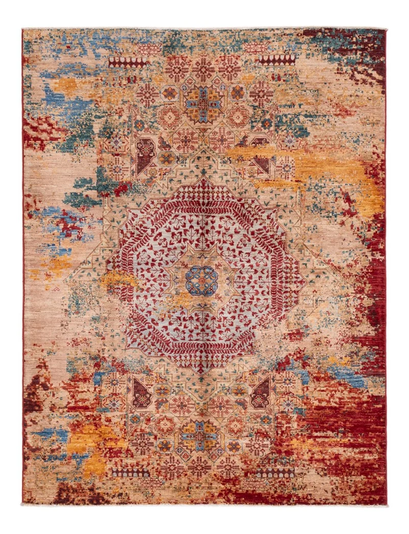 Designer Teppich 152x201cm - mehrfarbig