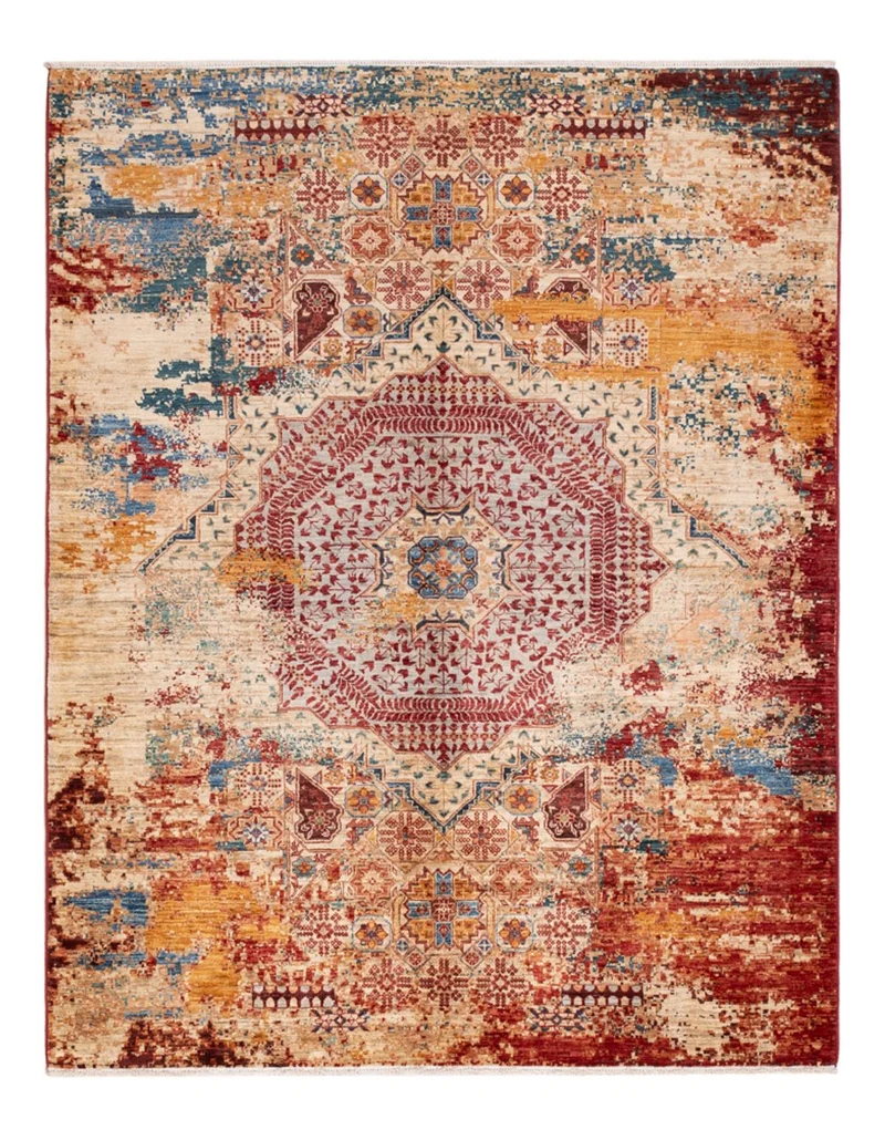Designer Teppich 155x198cm - mehrfarbig