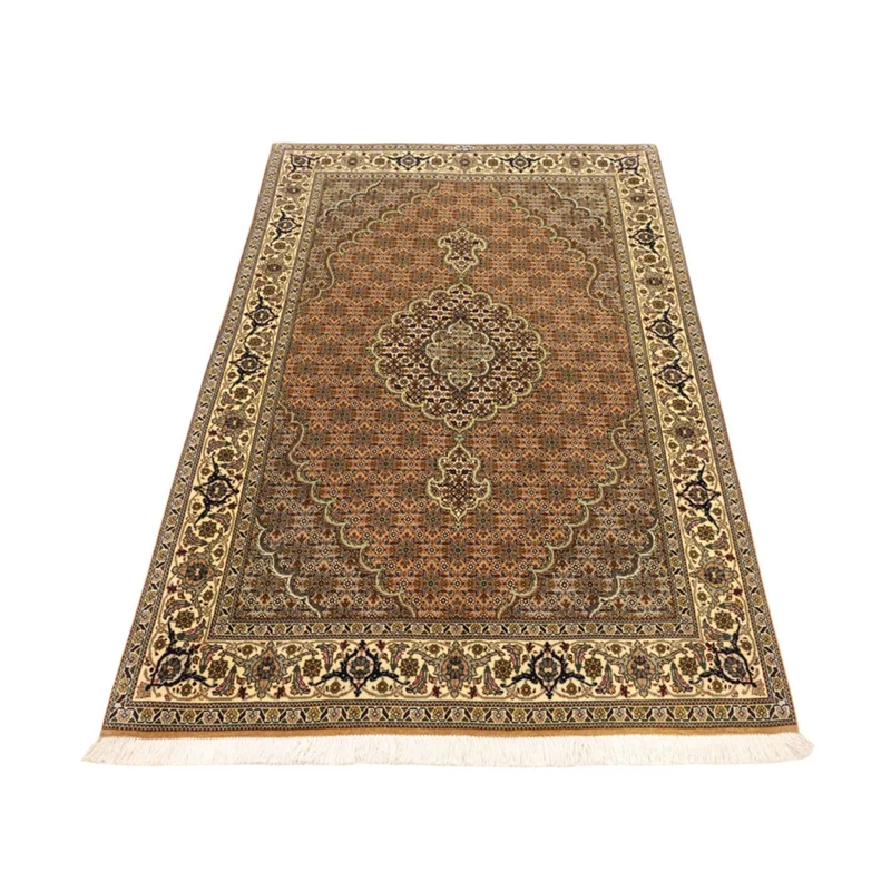 Täbriz - 50 Raj Teppich 102x150cm - Perserteppich - sand