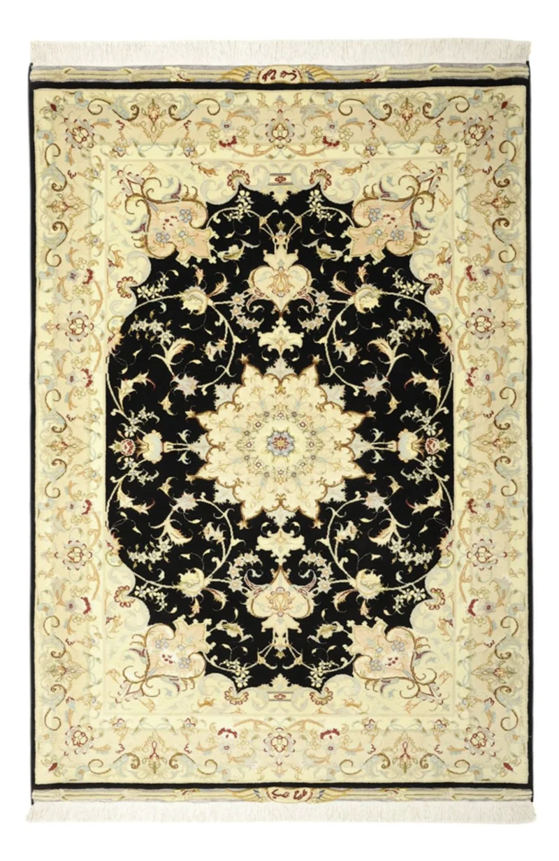 Täbriz - 50 Raj Teppich 99x152cm - Perserteppich - dunkelblau