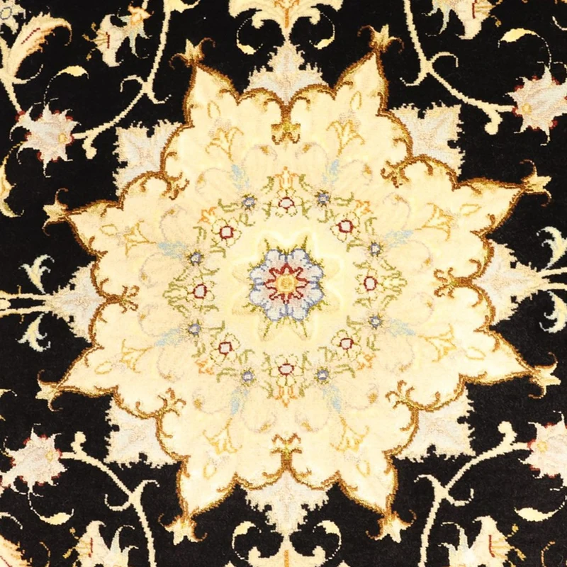 Täbriz - 50 Raj Teppich 99x152cm - Perserteppich - dunkelblau