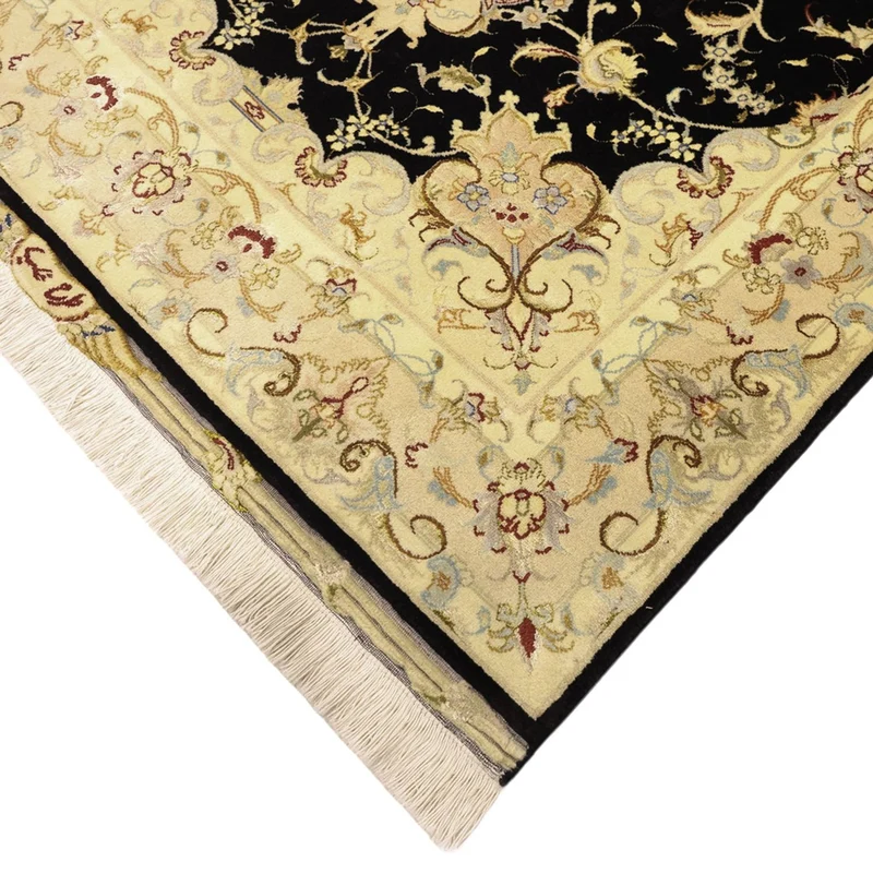 Täbriz - 50 Raj Teppich 99x152cm - Perserteppich - dunkelblau