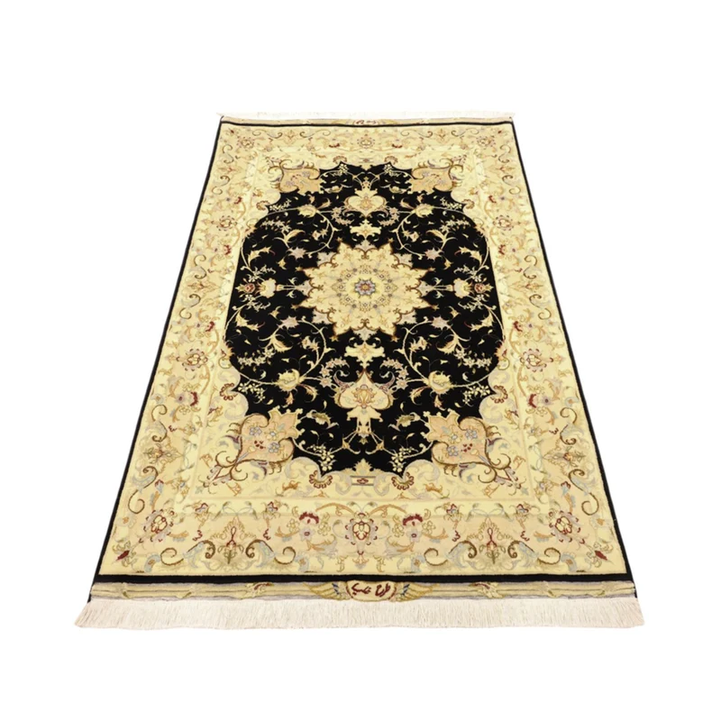 Täbriz - 50 Raj Teppich 99x152cm - Perserteppich - dunkelblau