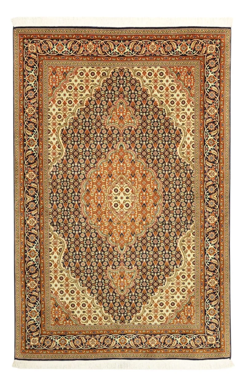 Täbriz - 50 Raj Teppich 101x153cm - Perserteppich - dunkelbeige
