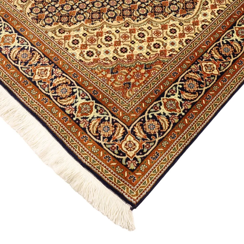 Täbriz - 50 Raj Teppich 101x153cm - Perserteppich - dunkelbeige