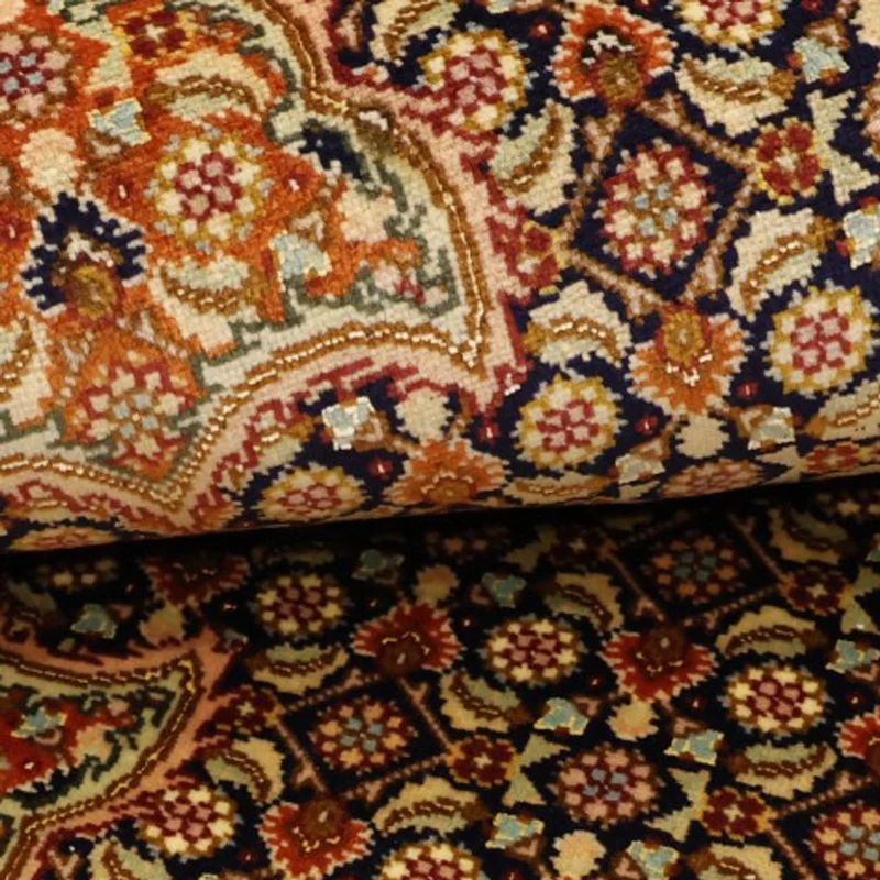Täbriz - 50 Raj Teppich 101x153cm - Perserteppich - dunkelbeige