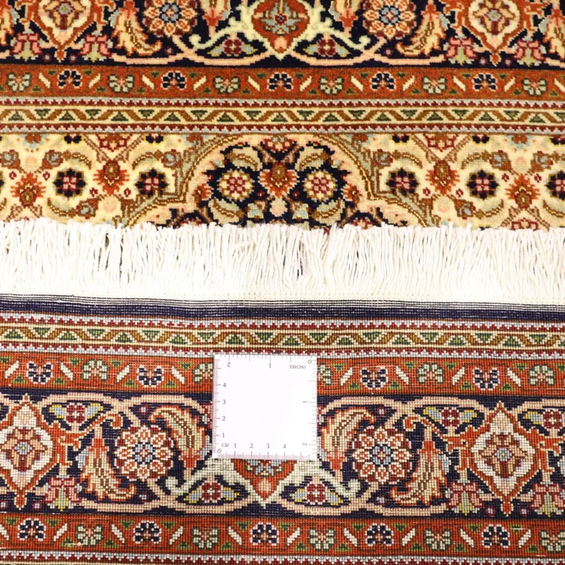 Täbriz - 50 Raj Teppich 101x153cm - Perserteppich - dunkelbeige