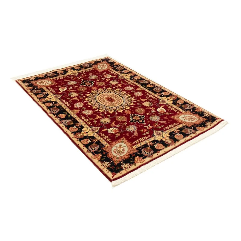 Täbriz - 50 Raj Teppich 101x150cm - Perserteppich - rot
