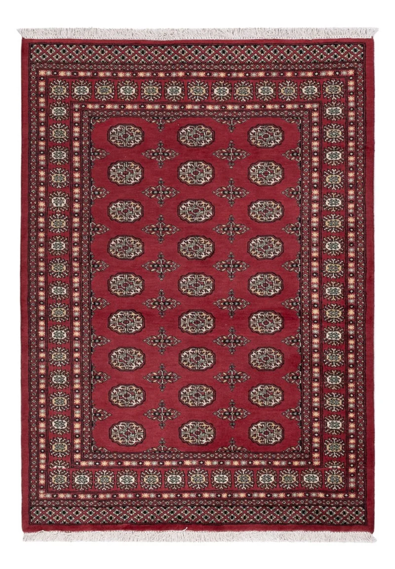 Pakistan Teppich 140x199cm - Orientteppich - rot