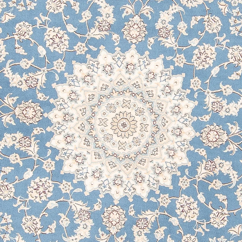 Perserteppich - Nain rund - 200 x 200 cm - hellblau