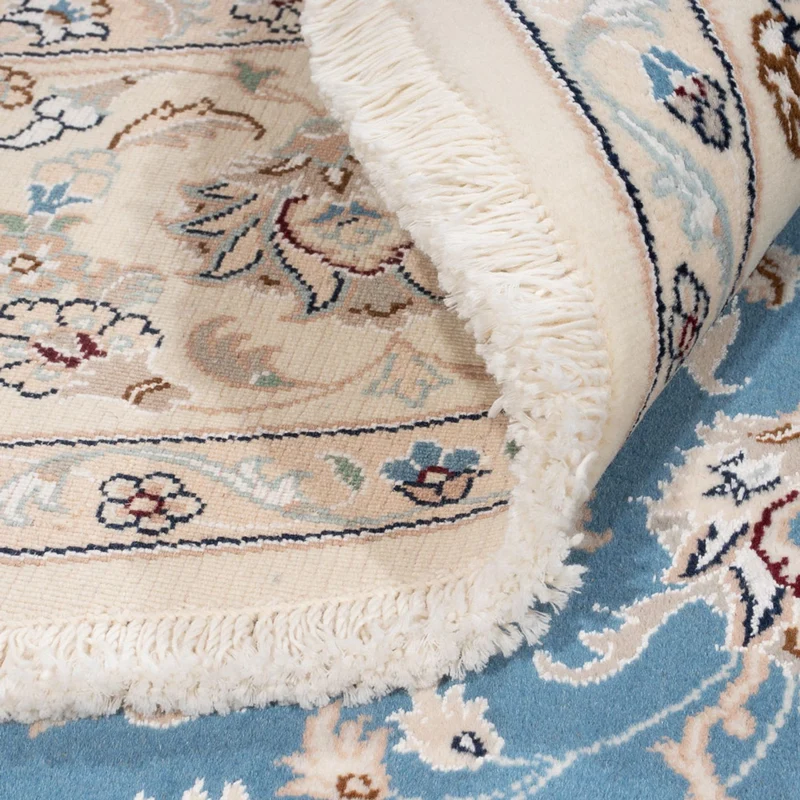 Nain Teppich 200x200cm - Perserteppich - hellblau