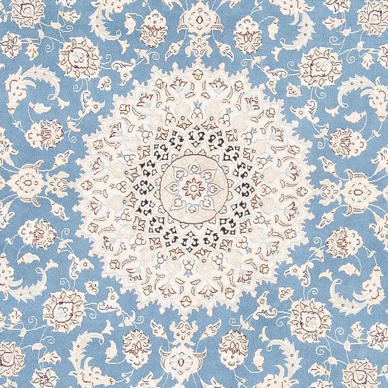 Nain Teppich 200x200cm - Perserteppich - hellblau