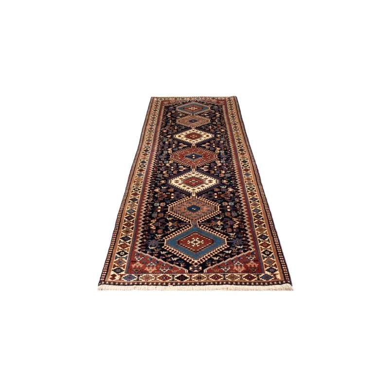 Yalameh Teppich 80x290cm - Perserteppich - dunkelblau