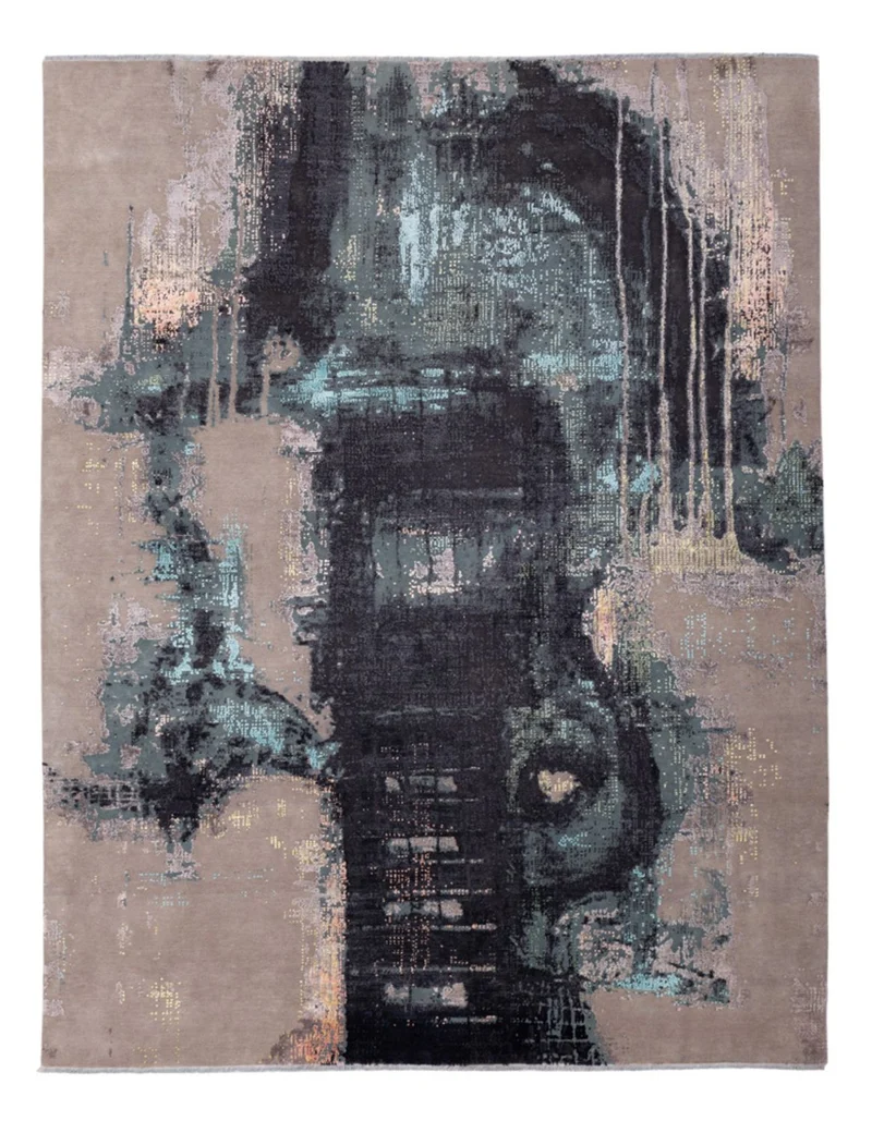 Designer Teppich 243x314cm - mehrfarbig