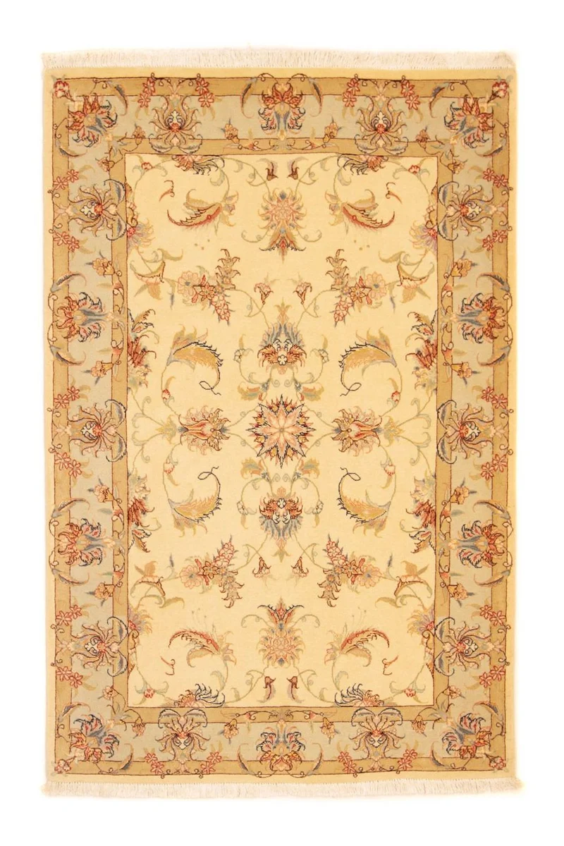 Täbriz - 50 Raj Teppich 101x150cm - Perserteppich - beige