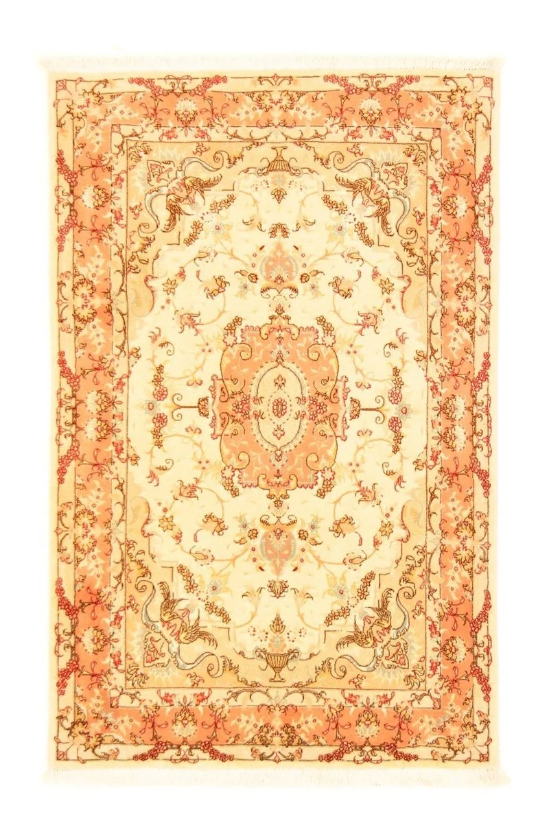 Täbriz - 50 Raj Teppich 100x152cm - Perserteppich - beige