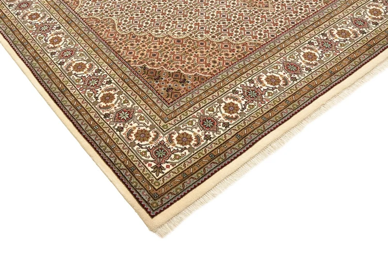 Orientteppich - Täbriz quadratisch - 201 x 203 cm - dunkelbeige