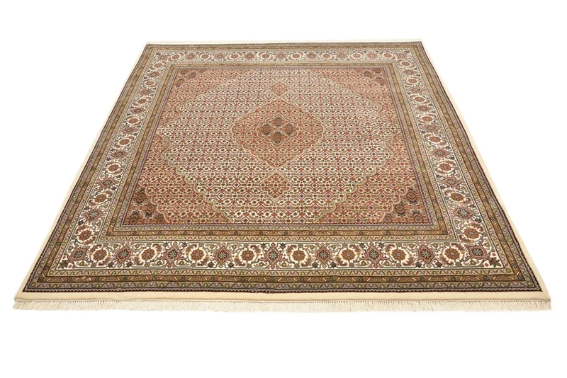 Orientteppich - Täbriz quadratisch - 201 x 203 cm - dunkelbeige