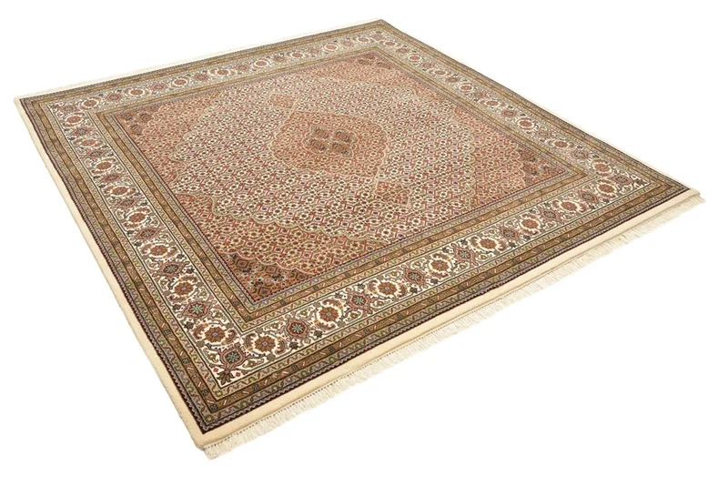 Orientteppich - Täbriz quadratisch - 201 x 203 cm - dunkelbeige