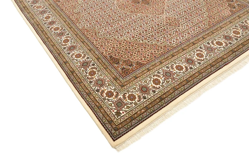 Orientteppich - Täbriz quadratisch - 201 x 203 cm - dunkelbeige