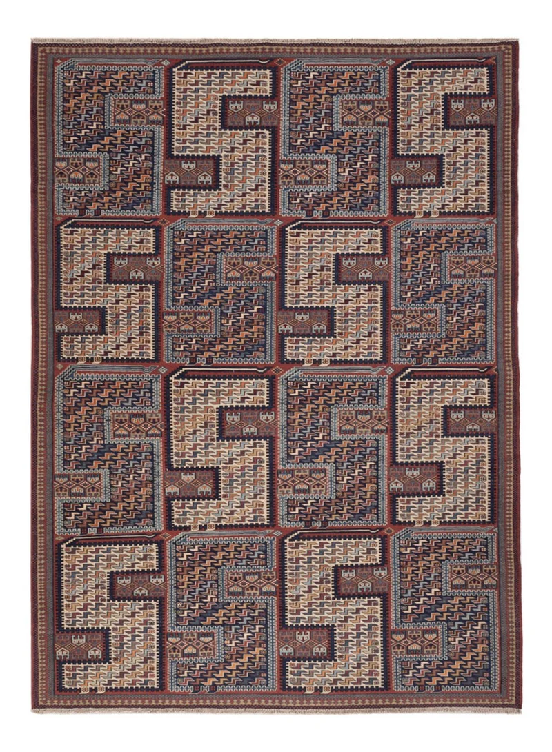 Kelim Afghan Teppich 155x214cm - dunkelbeige