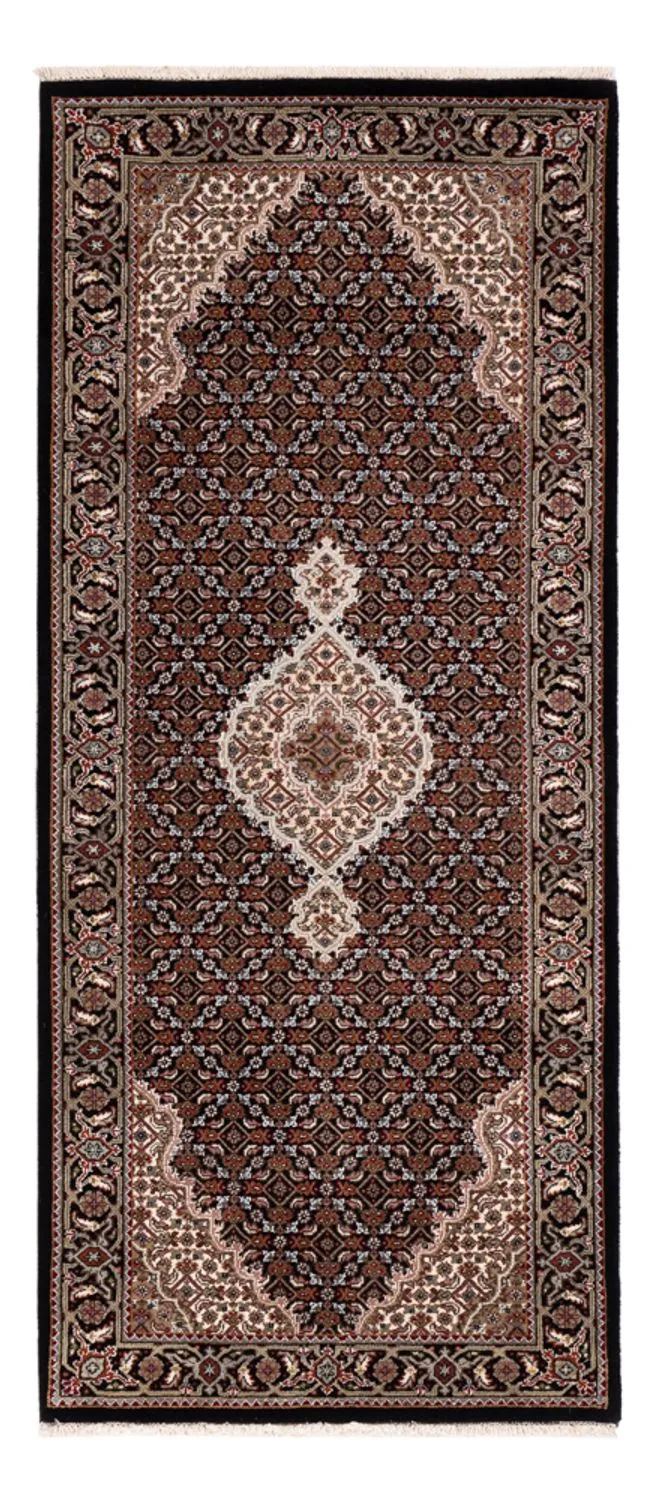 Indo Täbriz Teppich 85x202cm - Orientteppich - dunkelbeige