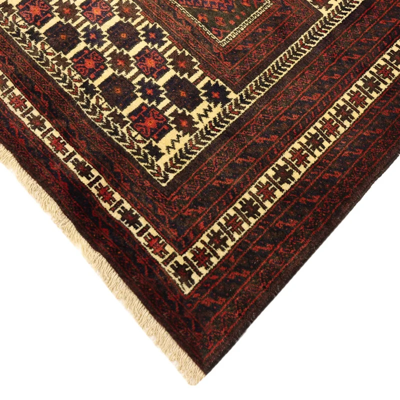 Belutsch Teppich 102x194cm - Orientteppich - dunkelrot
