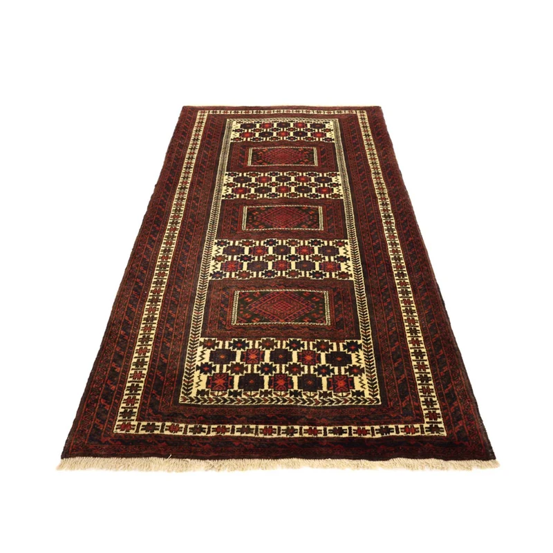 Belutsch Teppich 102x194cm - Orientteppich - dunkelrot