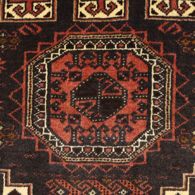 Belutsch Teppich 92x196cm - Orientteppich - dunkelrot