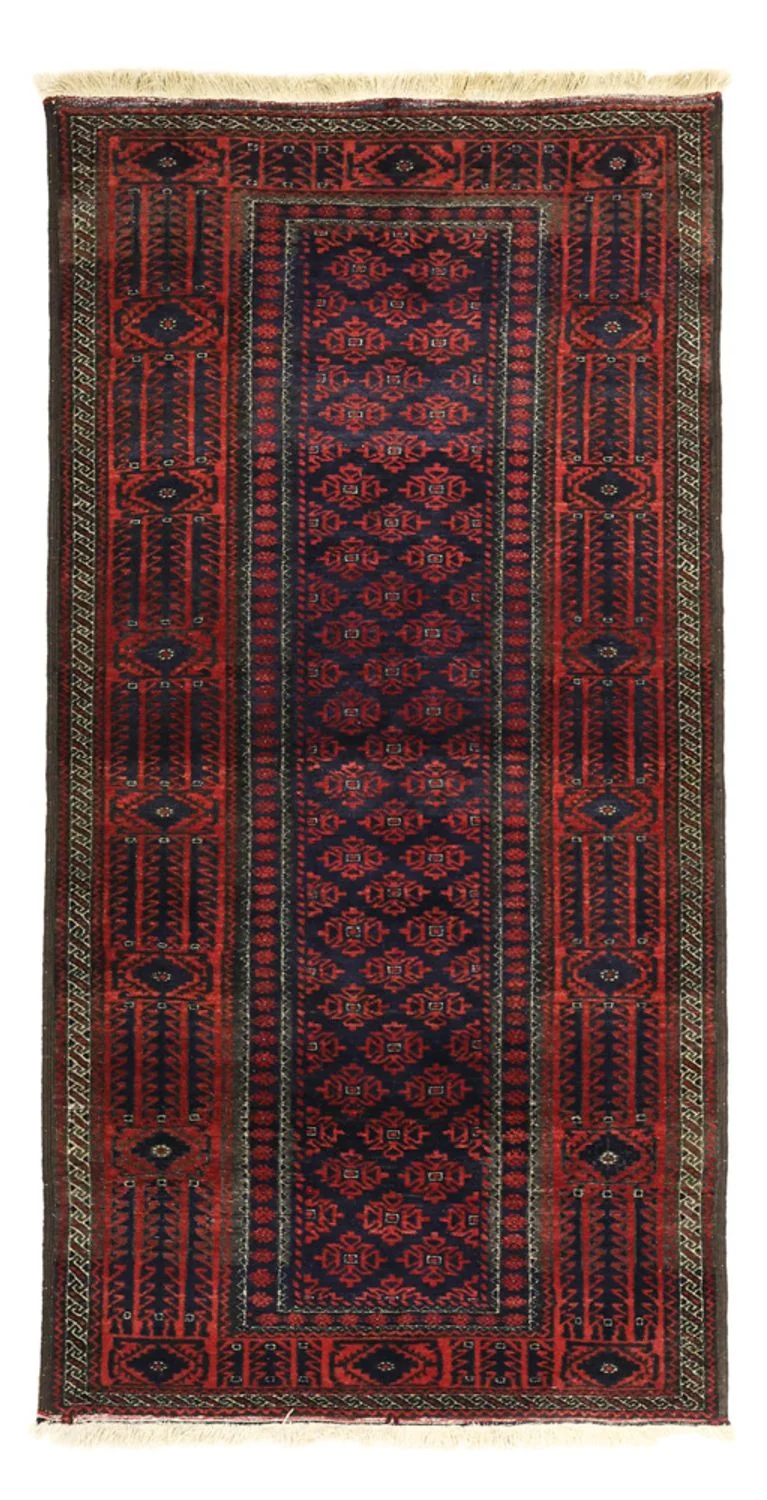 Belutsch Teppich 99x188cm - Orientteppich - dunkelrot