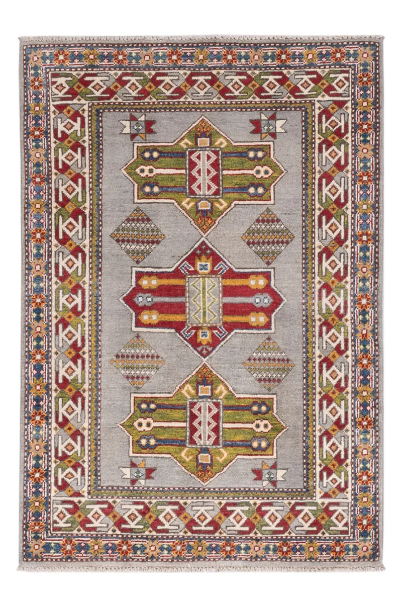 Kazak Teppich 101x149cm - Orientteppich - hellblau