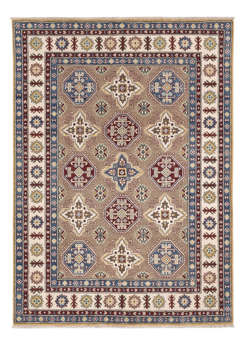 Kazak Teppich 150x212cm - Orientteppich - dunkelbeige
