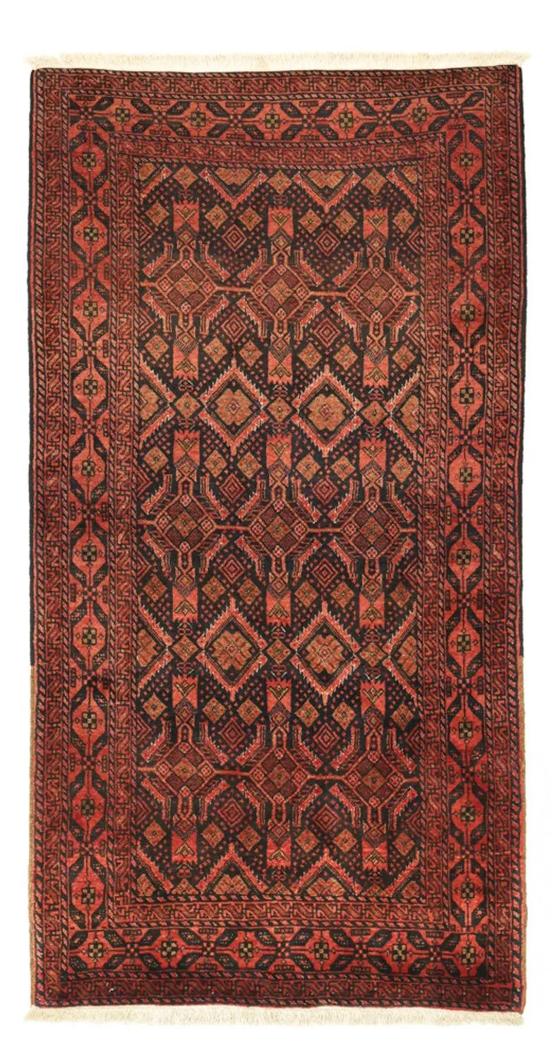 Belutsch Teppich 105x205cm - Orientteppich - dunkelrot