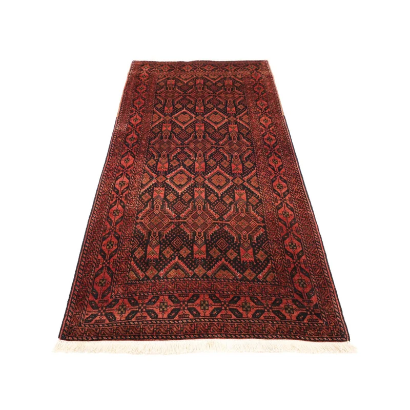 Belutsch Teppich 105x205cm - Orientteppich - dunkelrot
