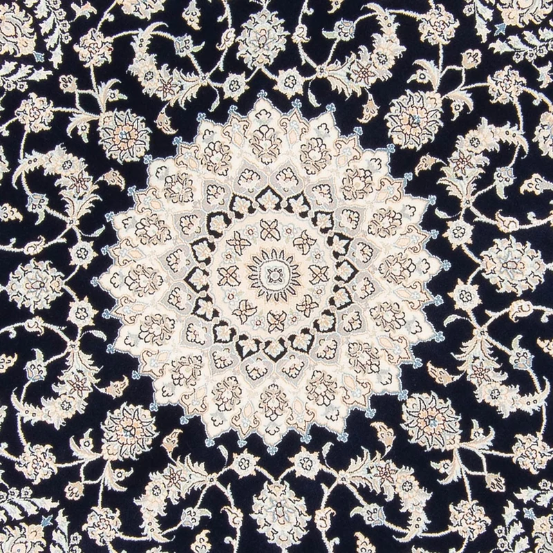 Perserteppich - Nain rund - 200 x 200 cm - dunkelblau