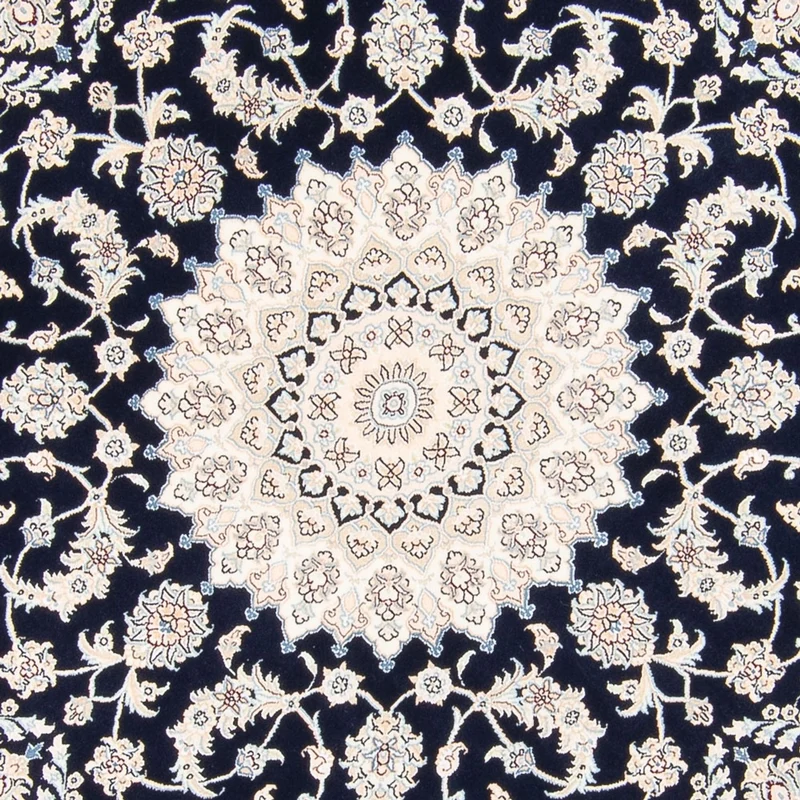 Nain Teppich 200x200cm - Perserteppich - dunkelblau