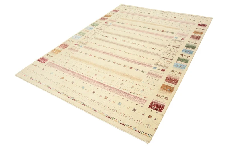 Indo Loribaft Teppich 171x246cm - Wollteppich - mehrfarbig