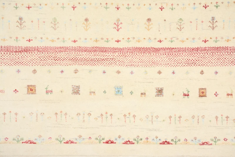 Indo Loribaft Teppich 171x246cm - Wollteppich - mehrfarbig