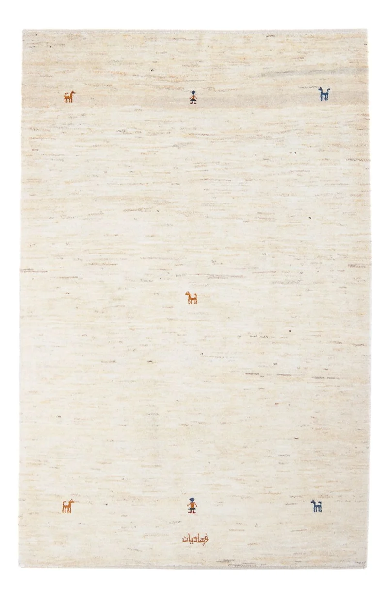 Gabbeh Persisch Teppich 120x176cm - Perserteppich Wollteppich - beige