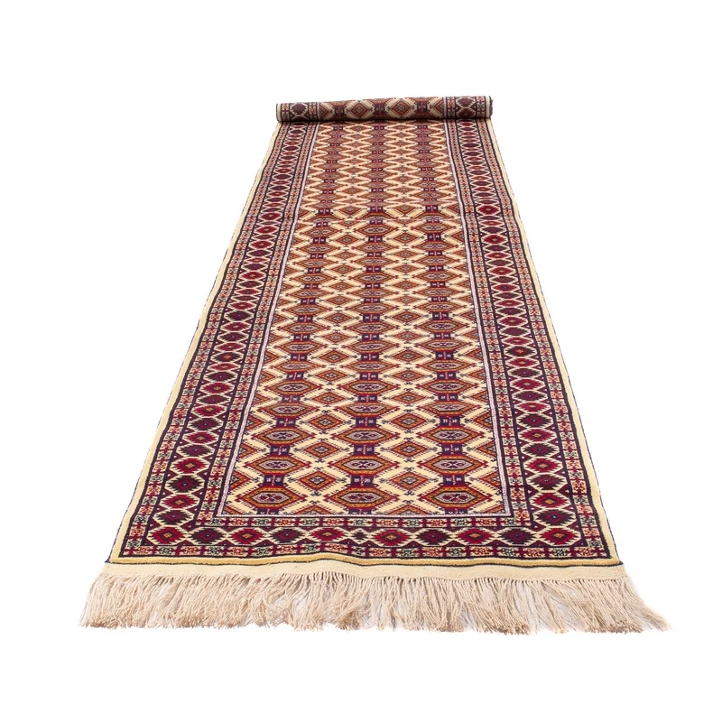 Afghan Teppich 90x390cm - Orientteppich - beige