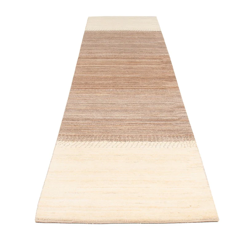 Gabbeh Persisch Teppich 80x339cm - Perserteppich Wollteppich - natur