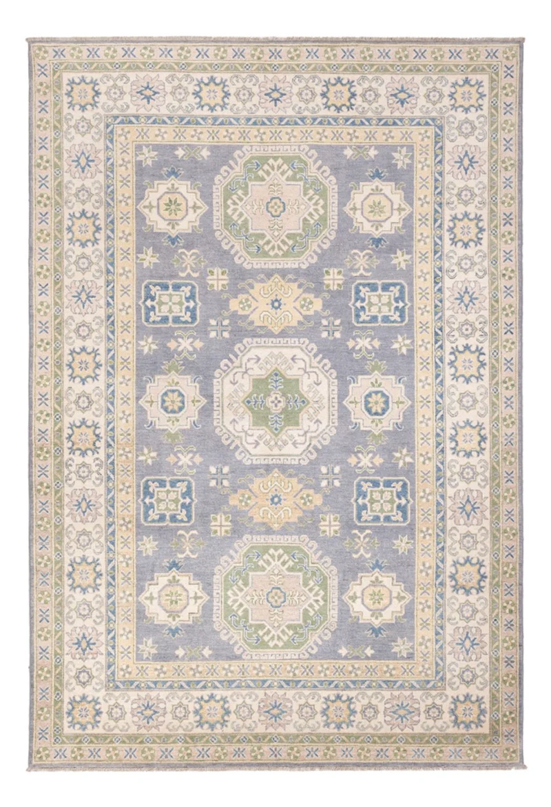 Kazak Teppich 201x299cm - Orientteppich - seeblau