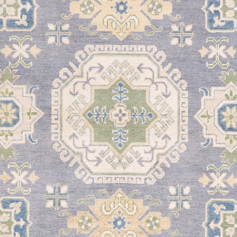 Kazak Teppich 201x299cm - Orientteppich - seeblau