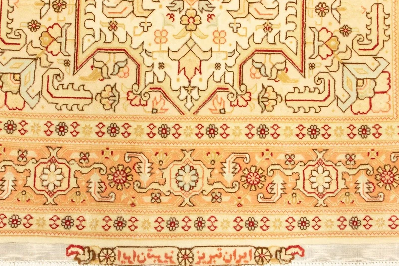 Täbriz - 50 Raj Teppich 103x160cm - Perserteppich - beige