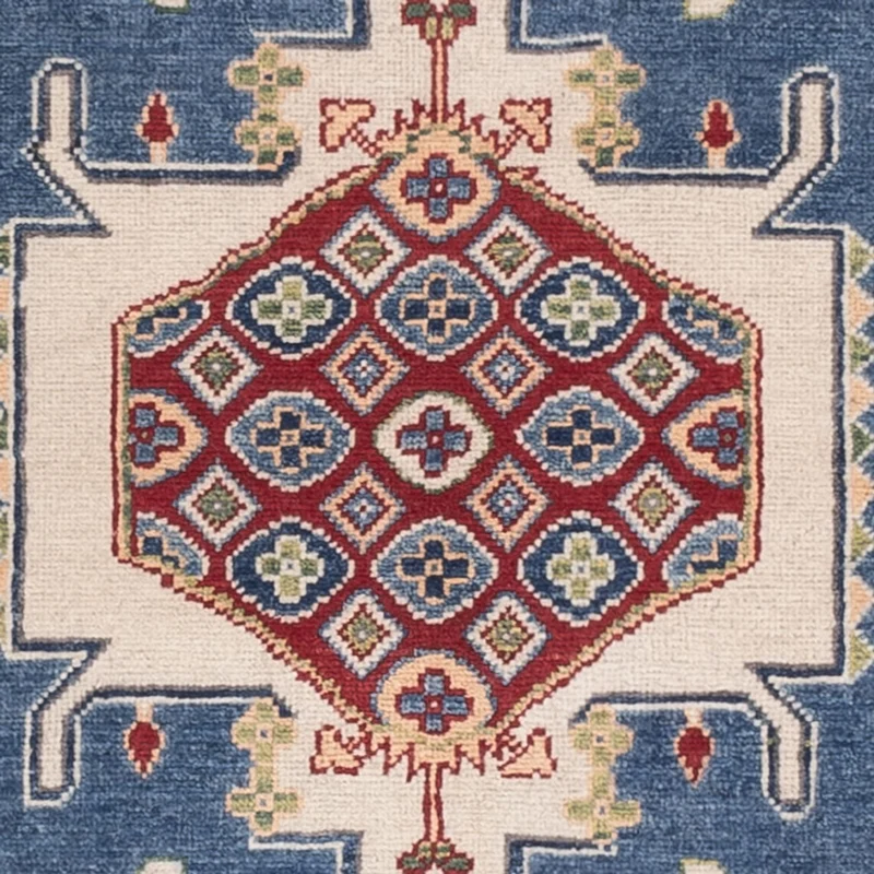 Kazak Teppich 122x183cm - Orientteppich - blau