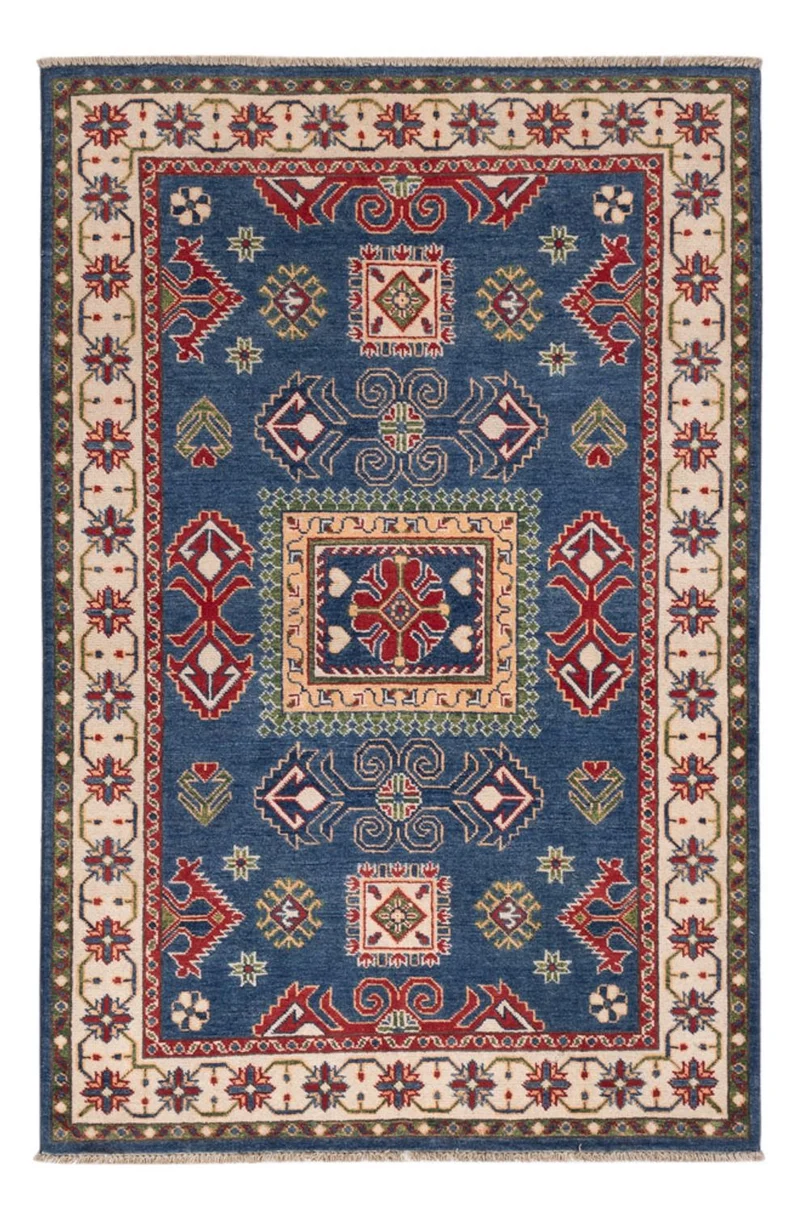 Kazak Teppich 122x188cm - Orientteppich - blau