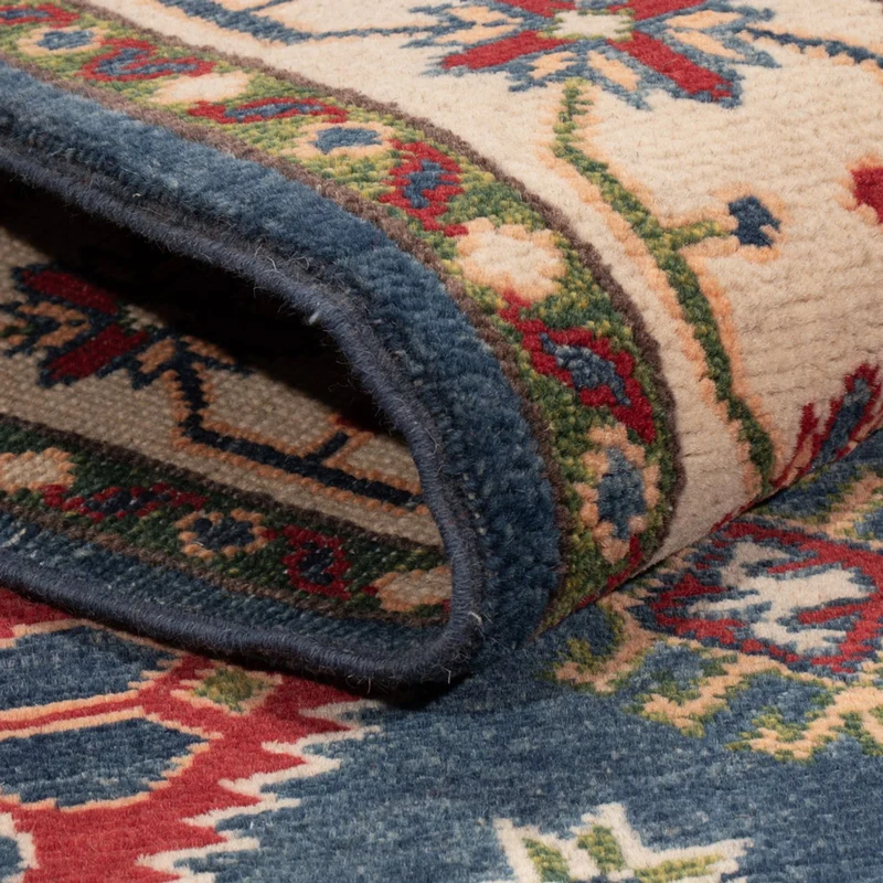 Kazak Teppich 122x188cm - Orientteppich - blau