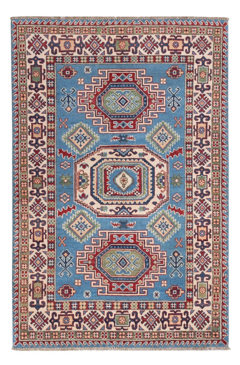 Kazak Teppich 120x186cm - Orientteppich - hellblau