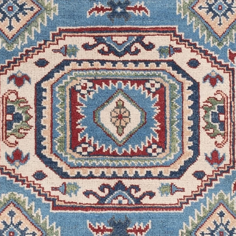 Kazak Teppich 120x186cm - Orientteppich - hellblau